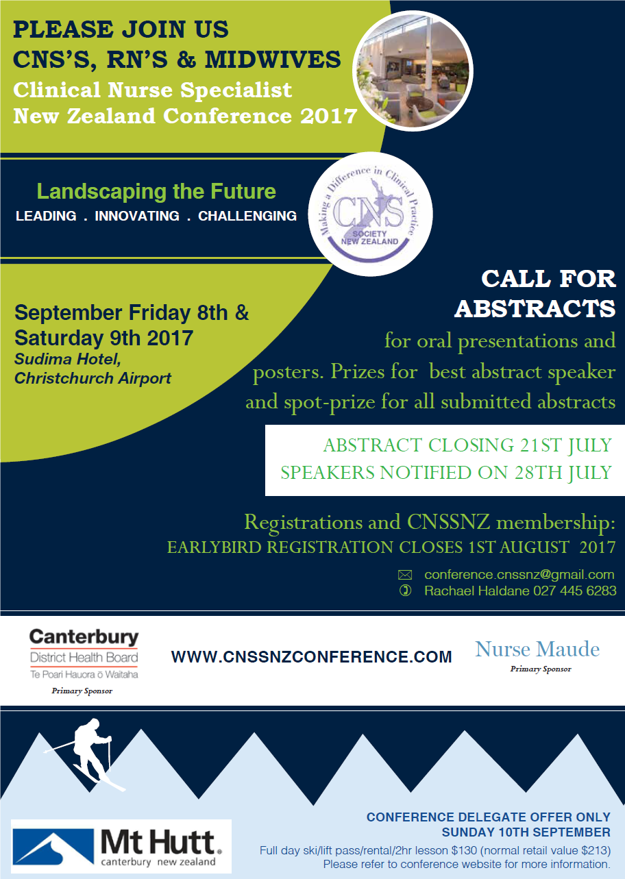 CNSSNZ Flyer 2017 CNSSNZ Flyer 2017